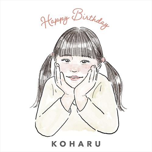 似顔絵師nananaoの誕生日祝いの作品、還暦祝いの参考