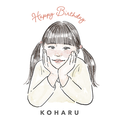 中学生の姪の入学祝いに贈るnaonaoの似顔絵