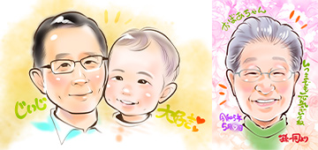 似顔絵師川上奈々の作品