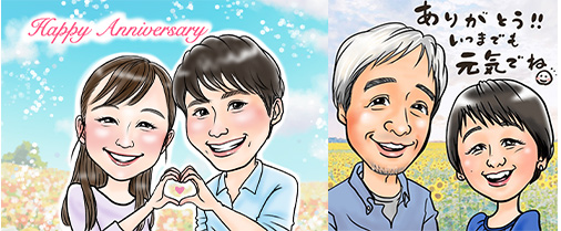 似顔絵師はるてるの作品