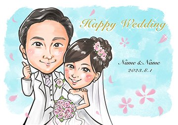 格安人気】おしゃれな結婚式似顔絵ウェルカムボード通販